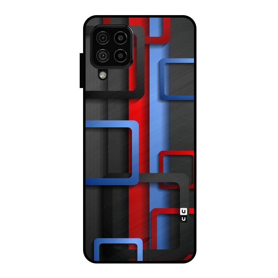 Abstract Box Metal Back Case for Galaxy A22 4G