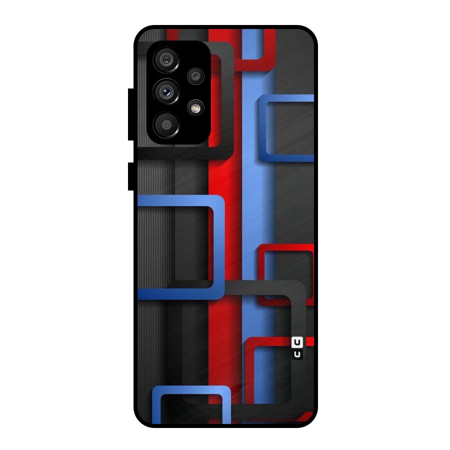 Abstract Box Metal Back Case for Galaxy A73 5G