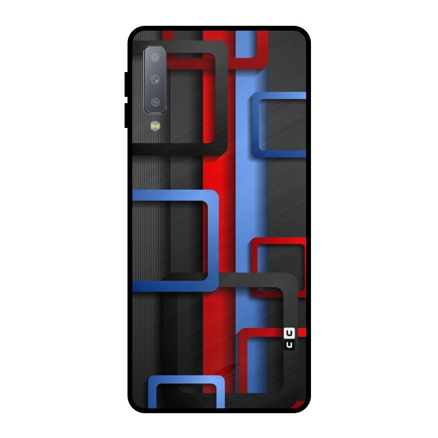 Abstract Box Metal Back Case for Galaxy A7 (2018)