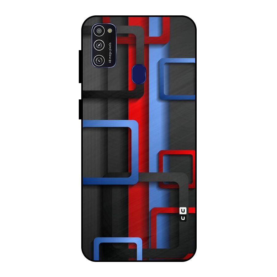 Abstract Box Metal Back Case for Galaxy M30s