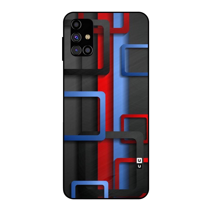 Abstract Box Metal Back Case for Galaxy M31s
