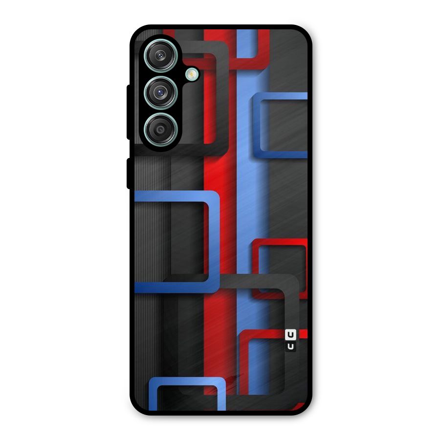 Abstract Box Metal Back Case for Galaxy M55 5G