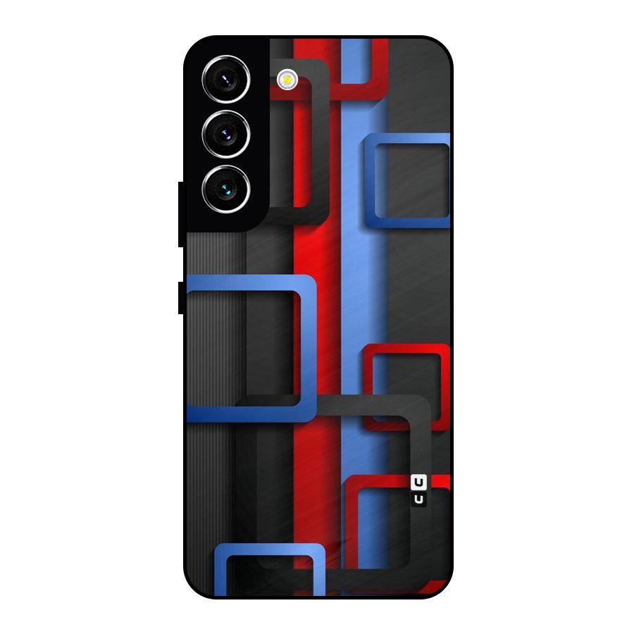 Abstract Box Metal Back Case for Galaxy S22 5G