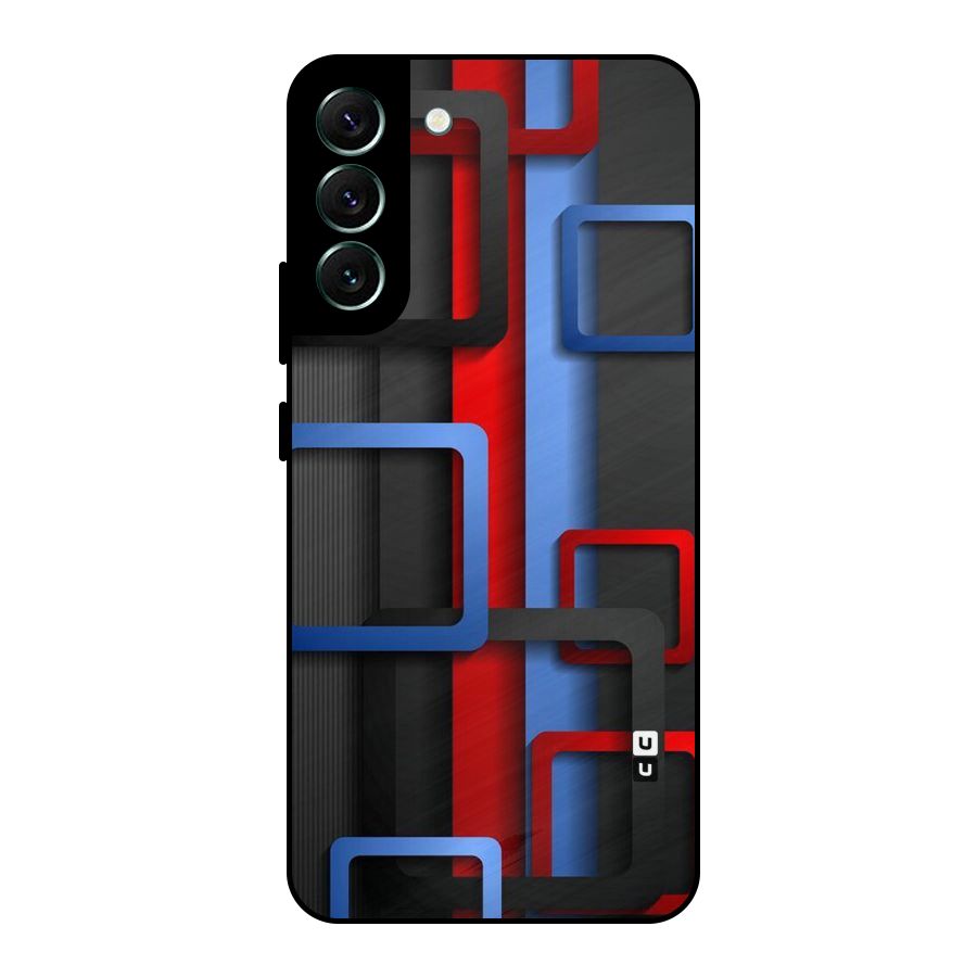Abstract Box Metal Back Case for Galaxy S22 Plus 5G