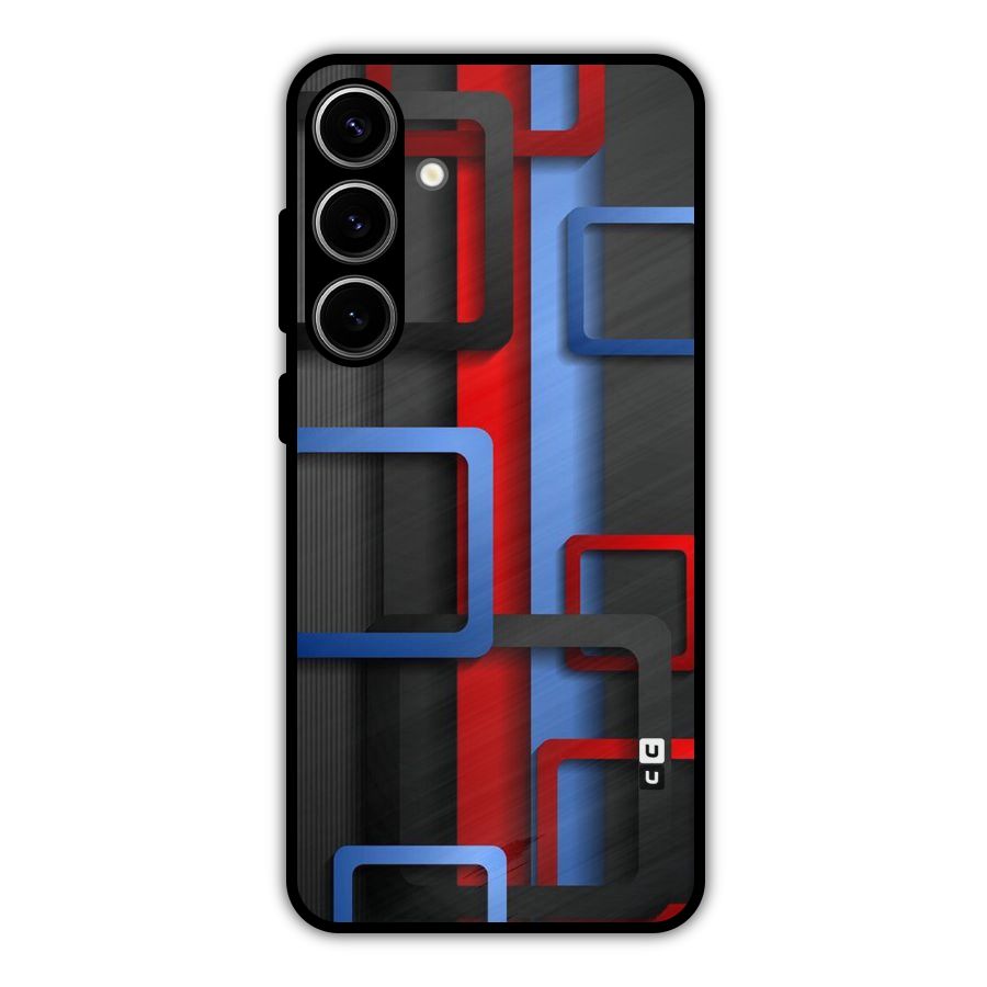 Abstract Box Metal Back Case for Galaxy S24 Plus