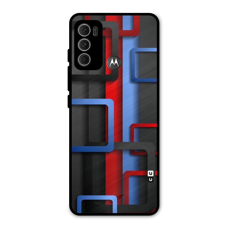 Abstract Box Metal Back Case for Moto G60