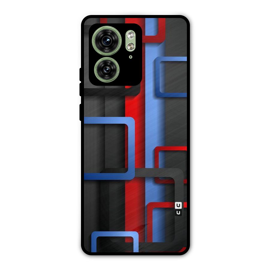 Abstract Box Metal Back Case for Motorola Edge 40 5G