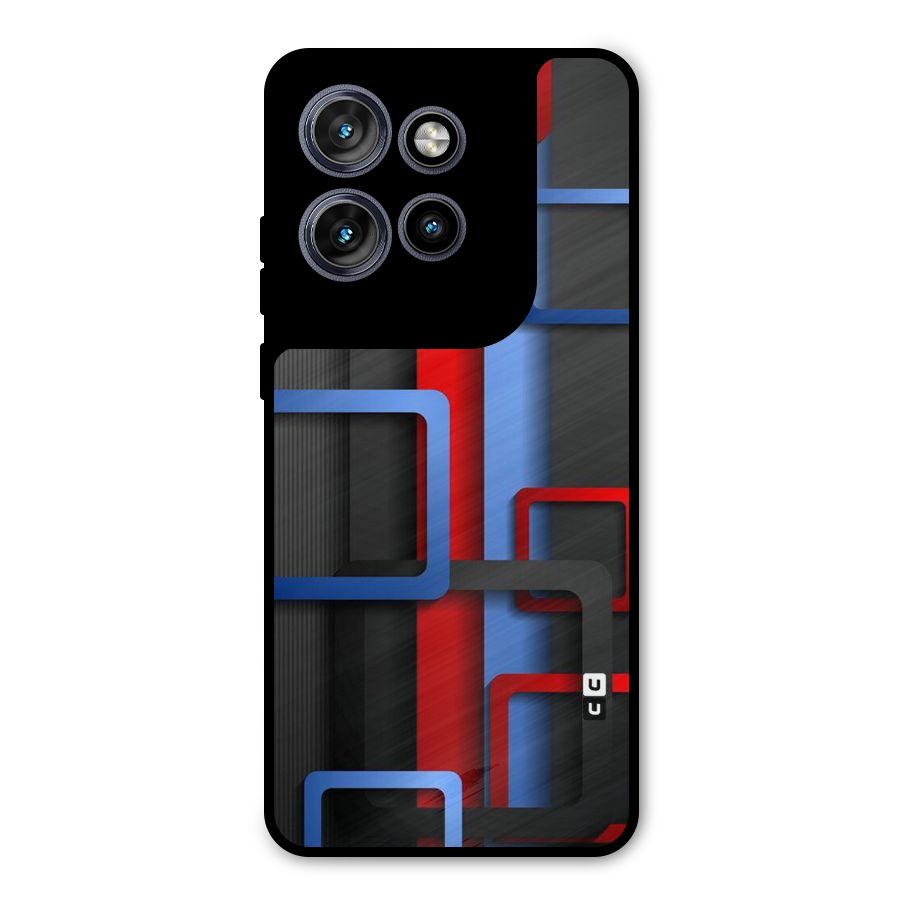 Abstract Box Metal Back Case for Motorola Edge 50 Neo