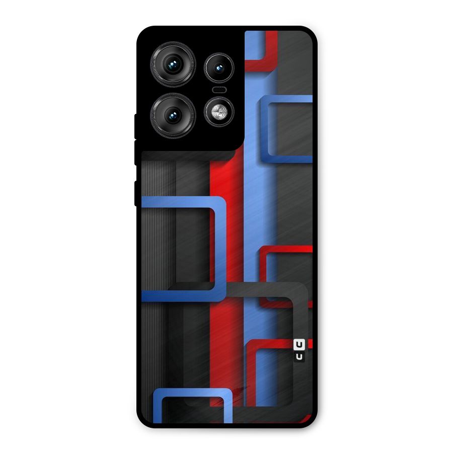 Abstract Box Metal Back Case for Motorola Edge 50 Pro