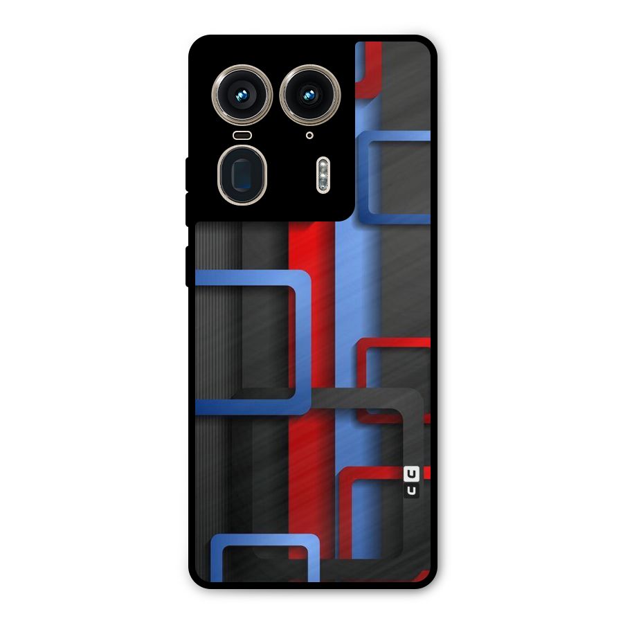 Abstract Box Metal Back Case for Motorola Edge 50 Ultra