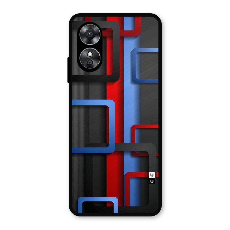 Abstract Box Metal Back Case for Oppo A17