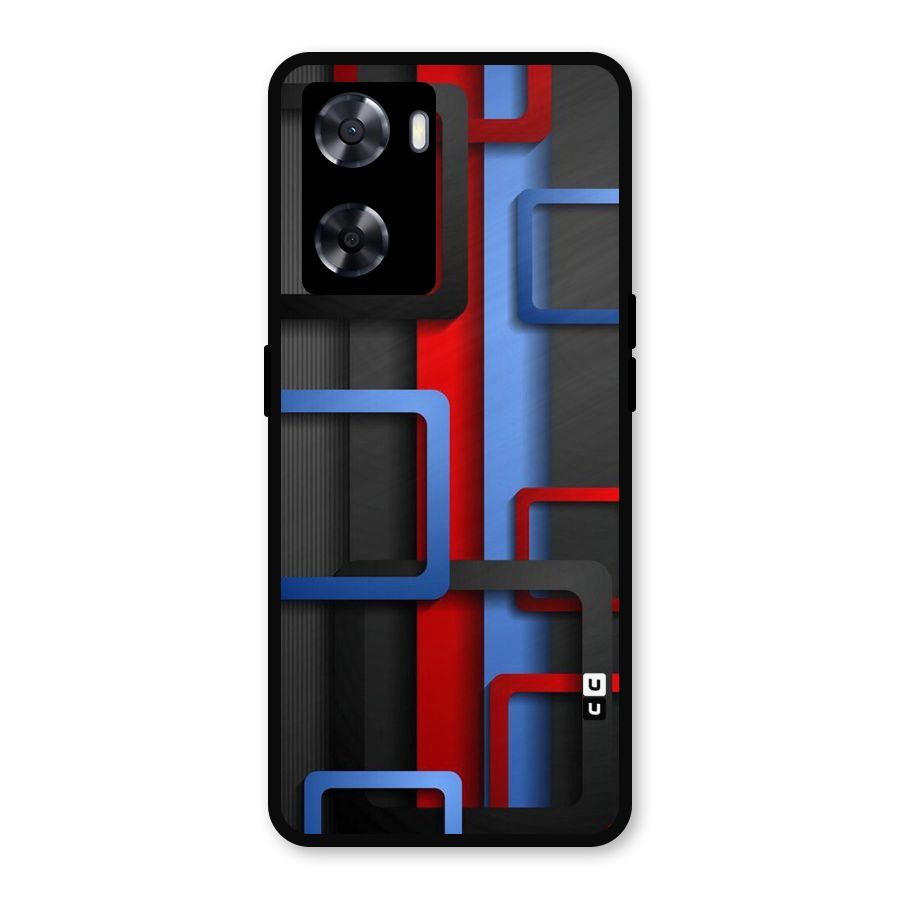Abstract Box Metal Back Case for Oppo A77s