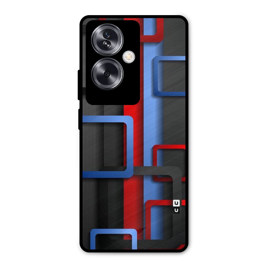 Abstract Box Metal Back Case for Oppo A79 5G