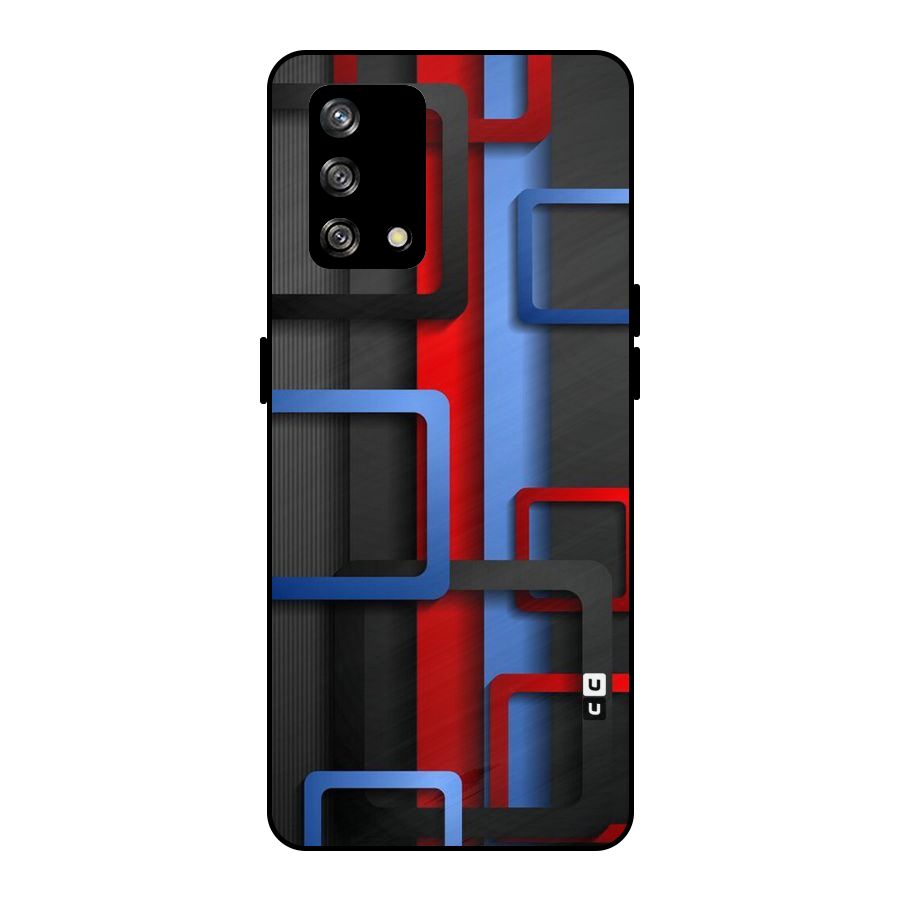 Abstract Box Metal Back Case for Oppo F19