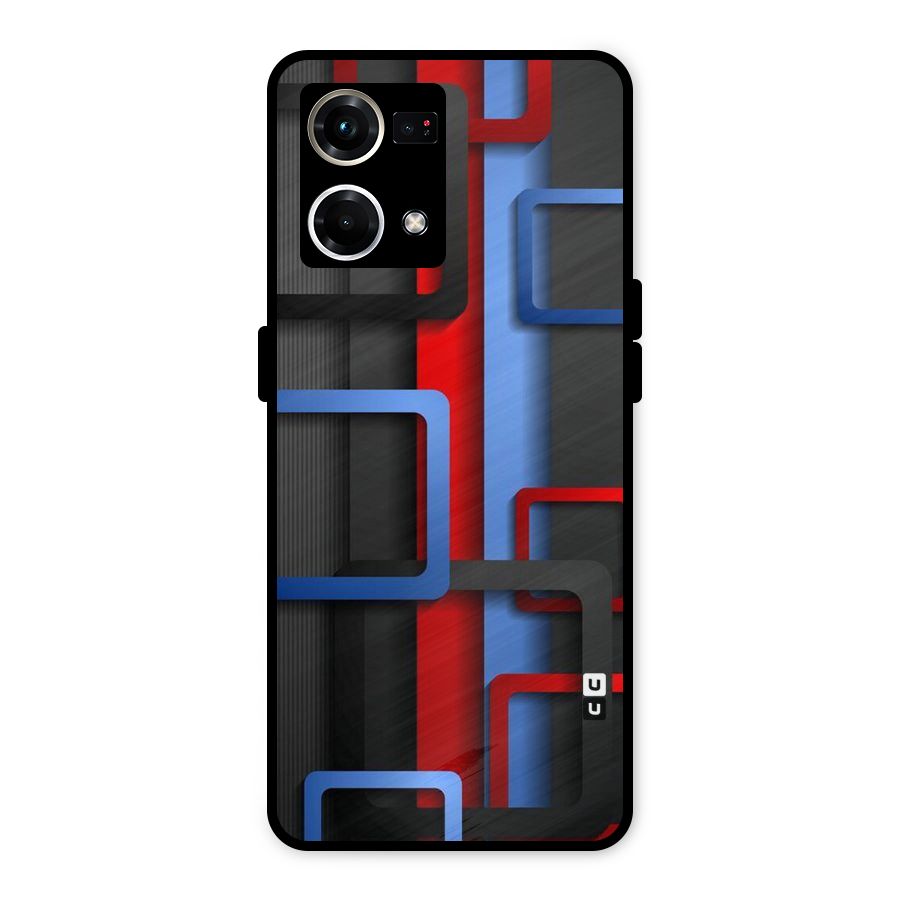Abstract Box Metal Back Case for Oppo F21 Pro 4G