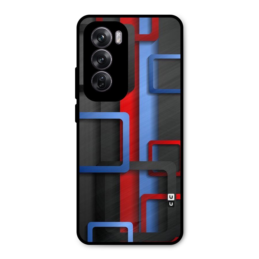 Abstract Box Metal Back Case for Oppo Reno12 Pro
