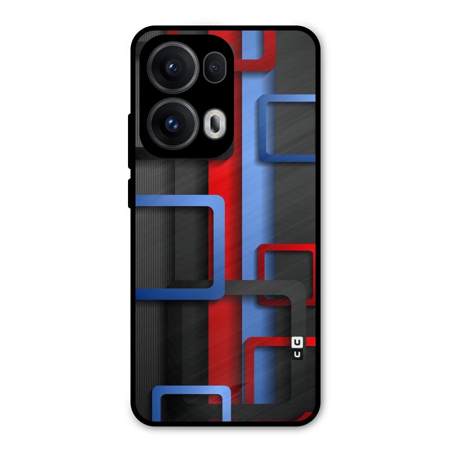 Abstract Box Metal Back Case for Oppo Reno13 Pro