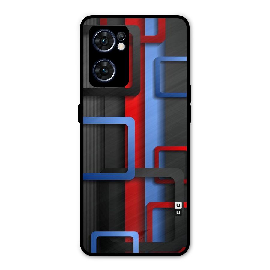 Abstract Box Metal Back Case for Oppo Reno7 5G