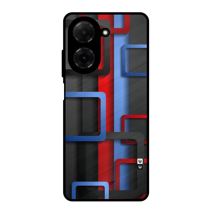 Abstract Box Metal Back Case for Poco C71
