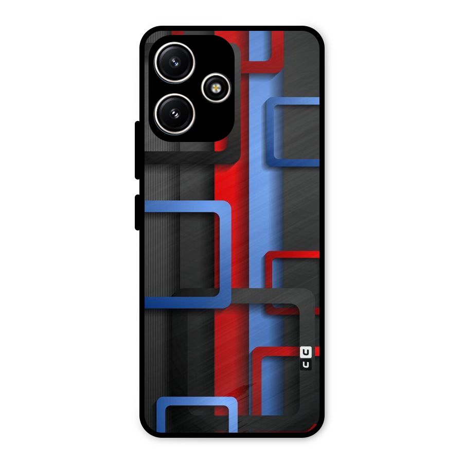 Abstract Box Metal Back Case for Poco M6 Pro