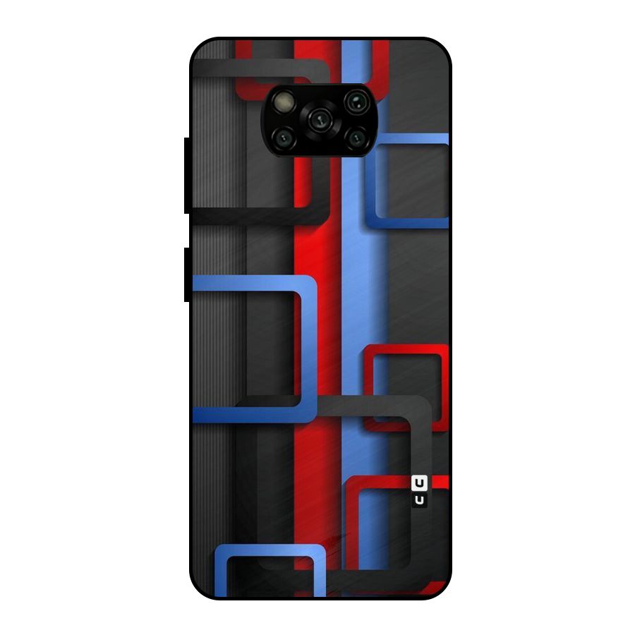 Abstract Box Metal Back Case for Poco X3