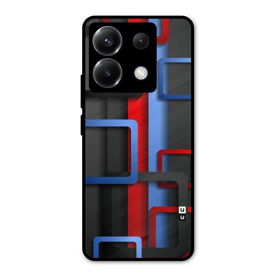 Abstract Box Metal Back Case for Poco X6
