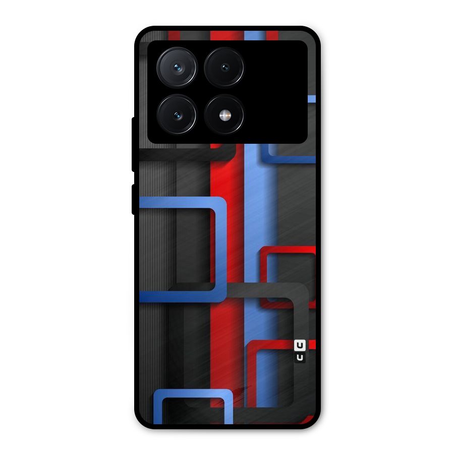 Abstract Box Metal Back Case for Poco X6 Pro