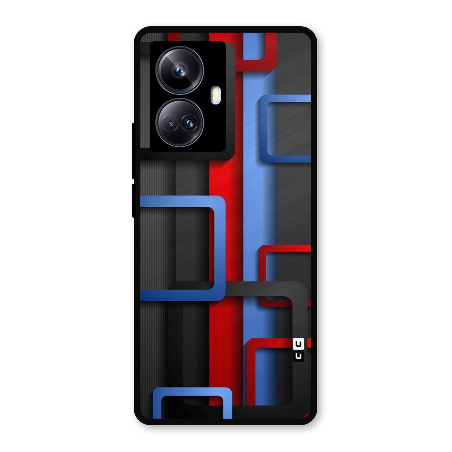 Abstract Box Metal Back Case for Realme 10 Pro Plus