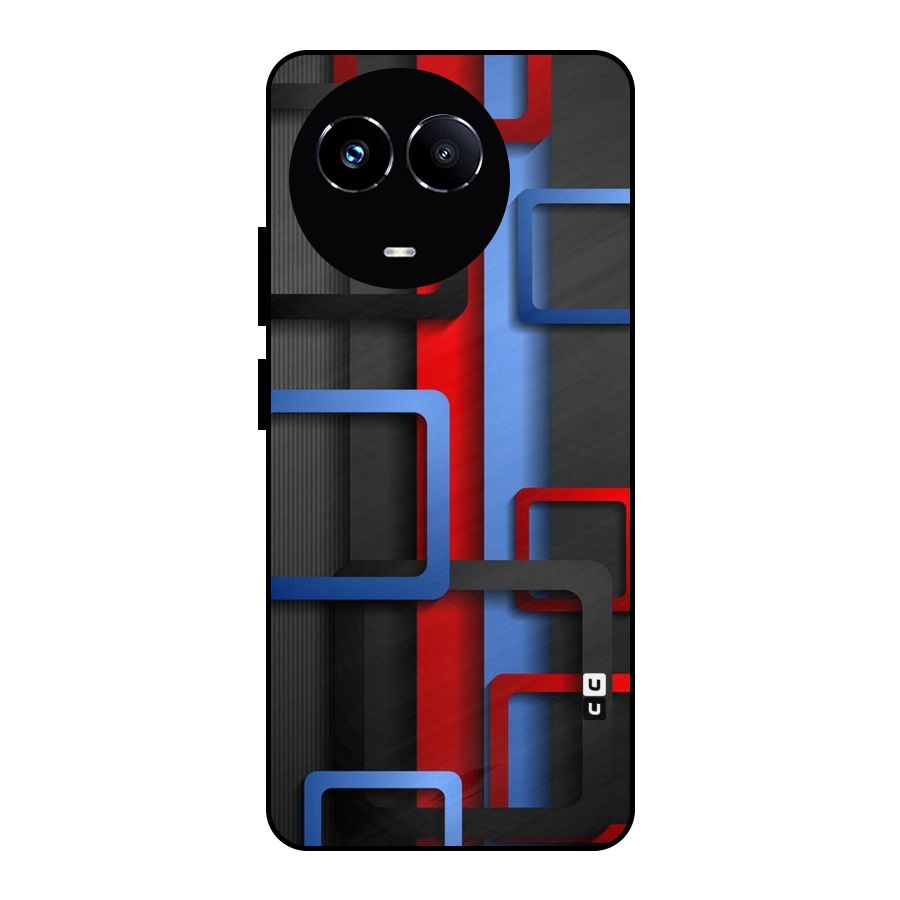 Abstract Box Metal Back Case for Realme 11 5G