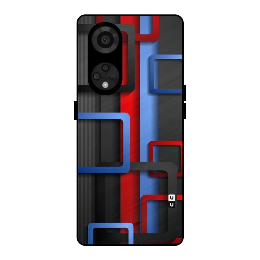 Abstract Box Metal Back Case for Reno8 T 5G