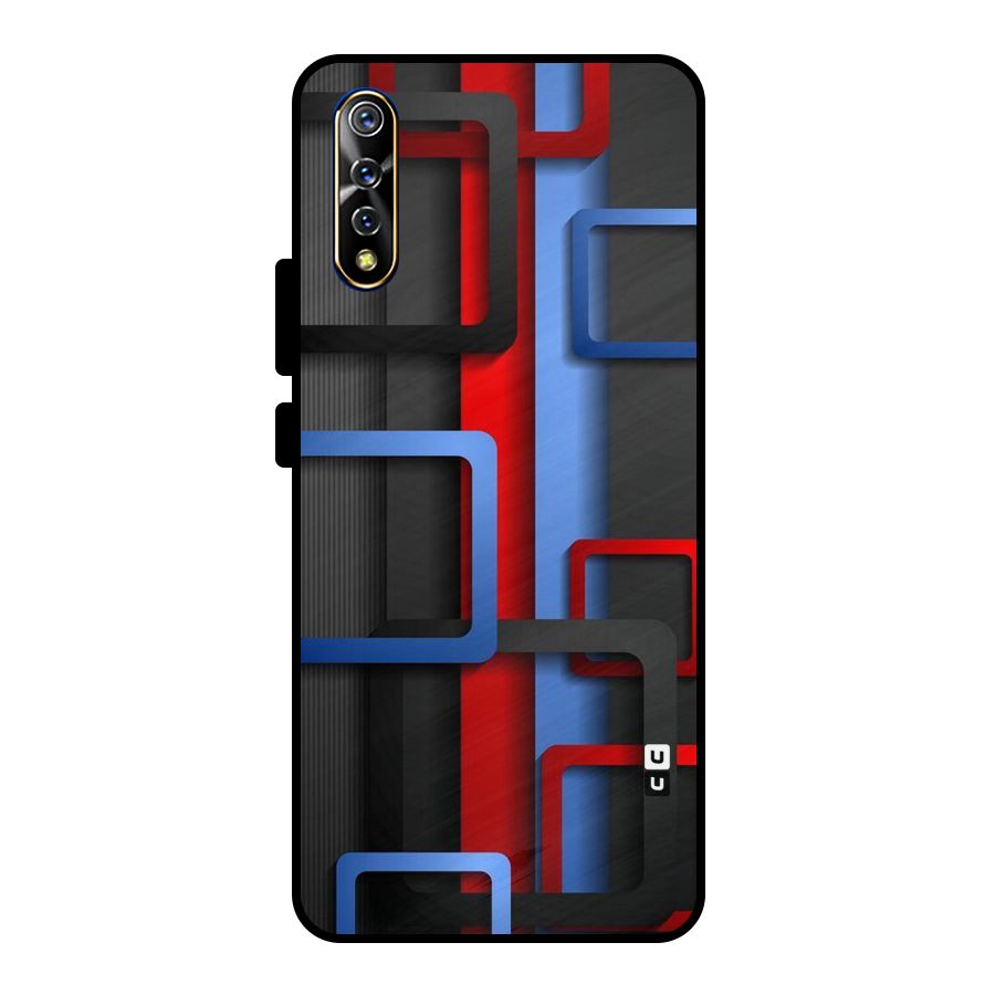 Abstract Box Metal Back Case for Vivo S1
