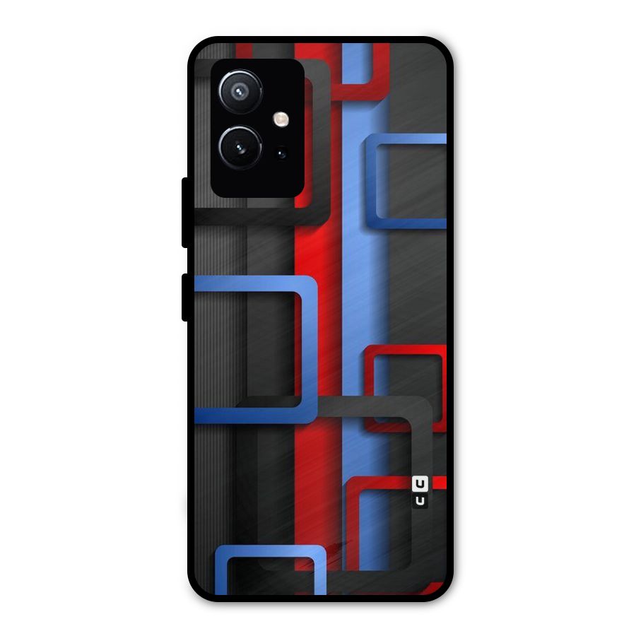 Abstract Box Metal Back Case for Vivo T1 5G