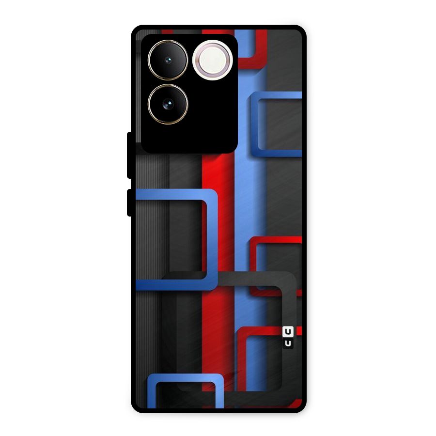 Abstract Box Metal Back Case for Vivo T2 Pro
