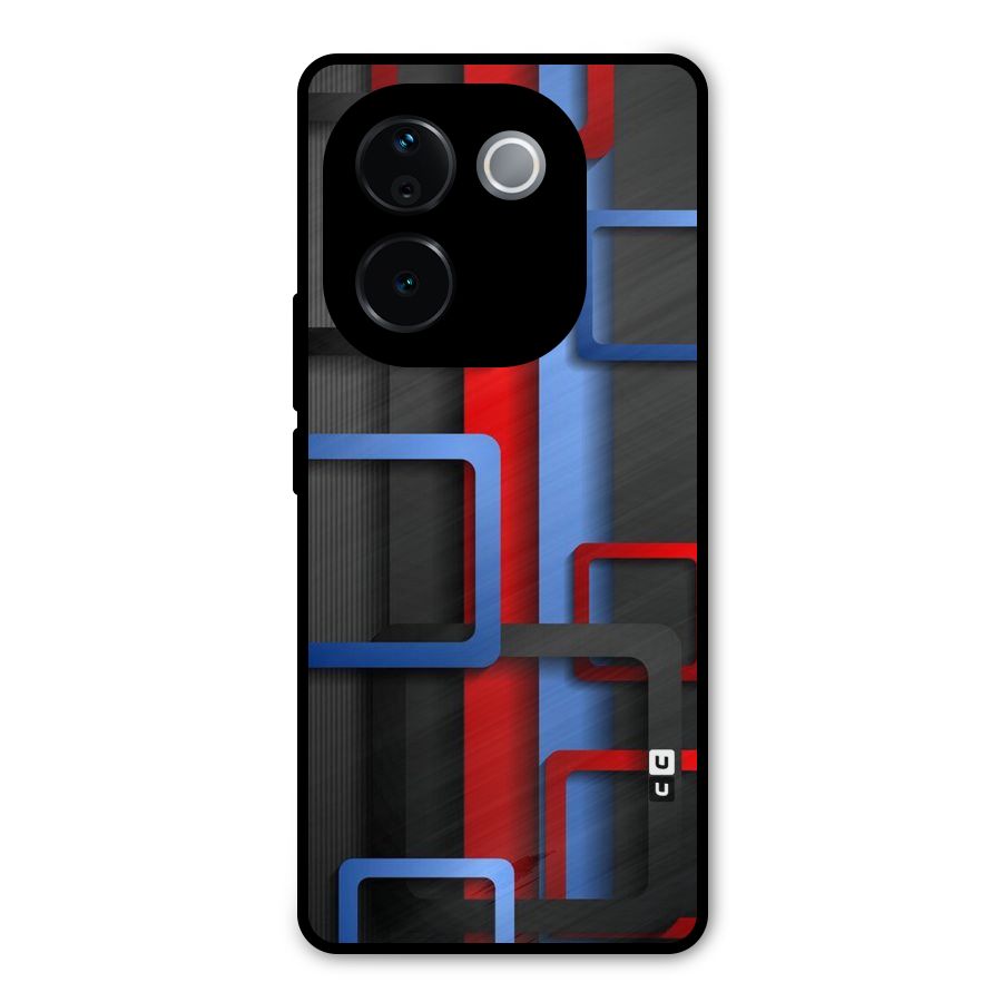 Abstract Box Metal Back Case for Vivo T3 Pro