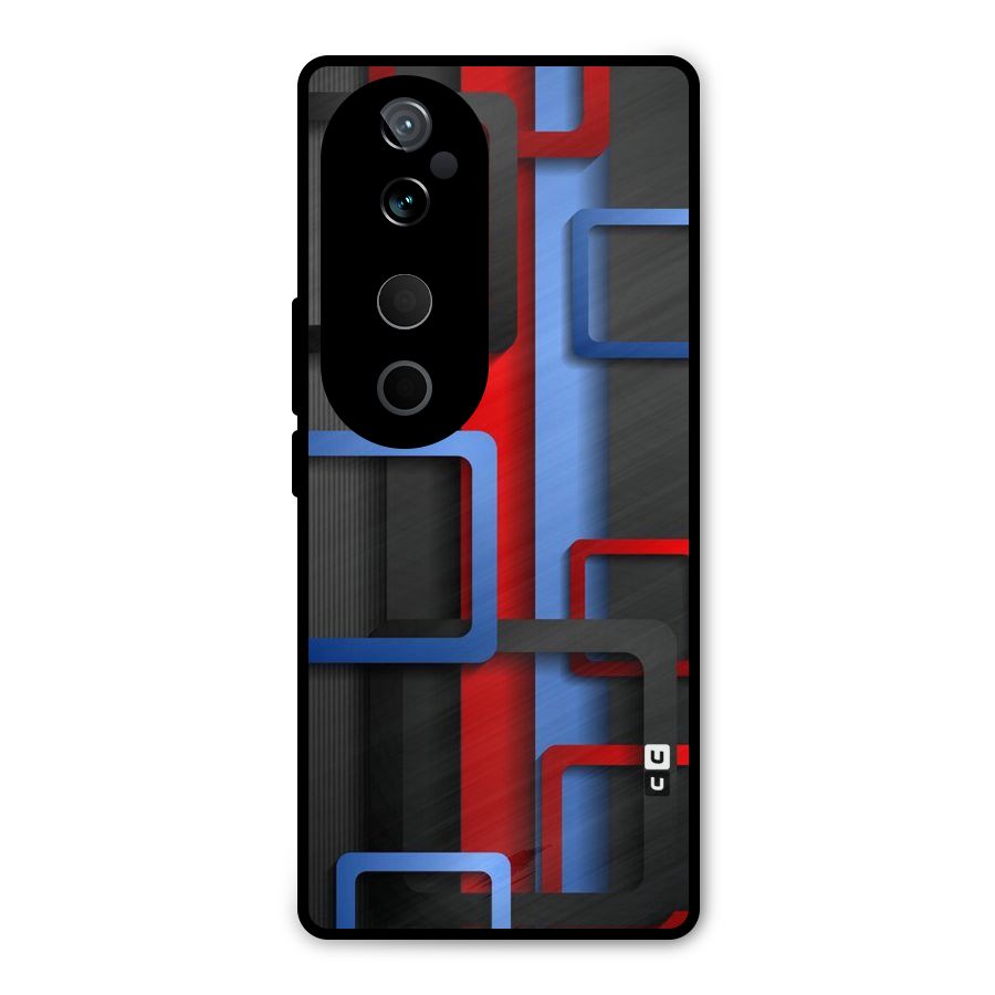Abstract Box Metal Back Case for Vivo T3 Ultra