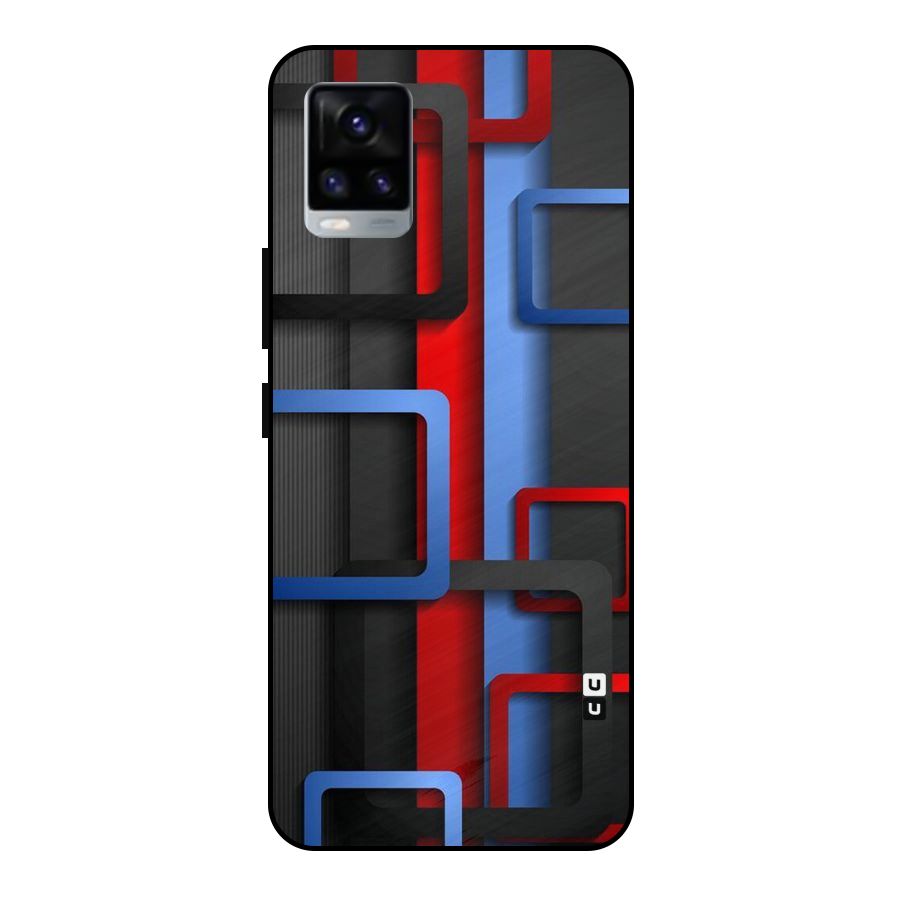 Abstract Box Metal Back Case for Vivo V20 2021