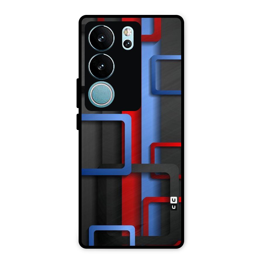 Abstract Box Metal Back Case for Vivo V29