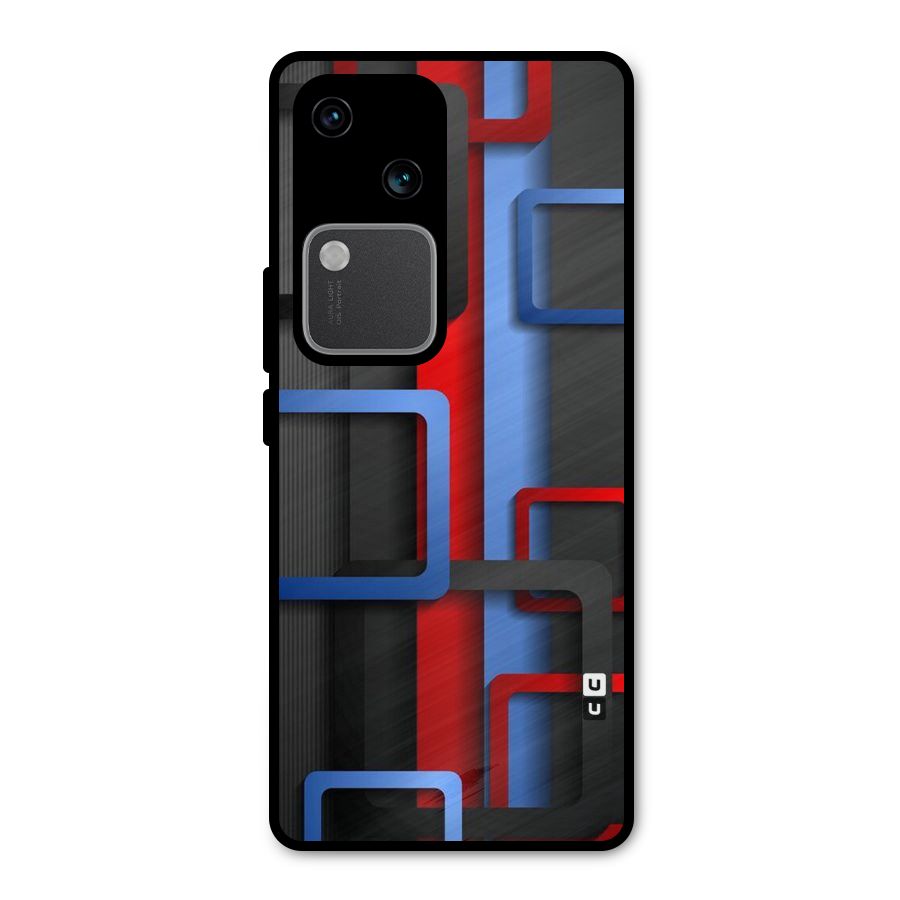 Abstract Box Metal Back Case for Vivo V30 Pro