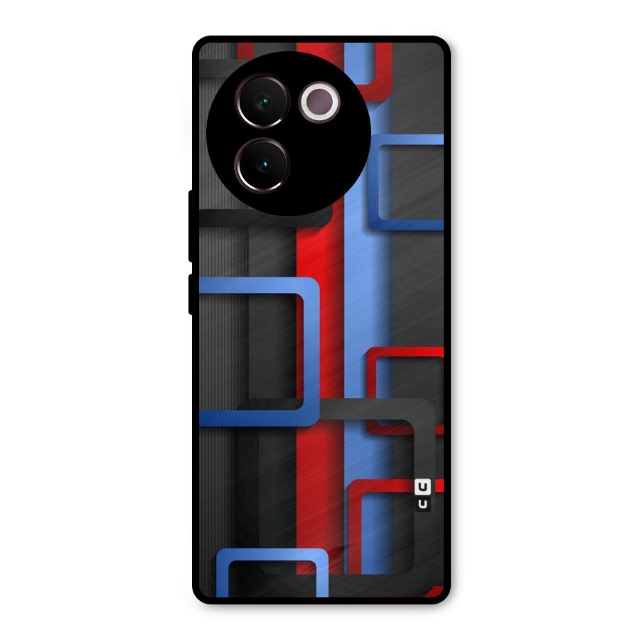 Abstract Box Metal Back Case for Vivo V30e