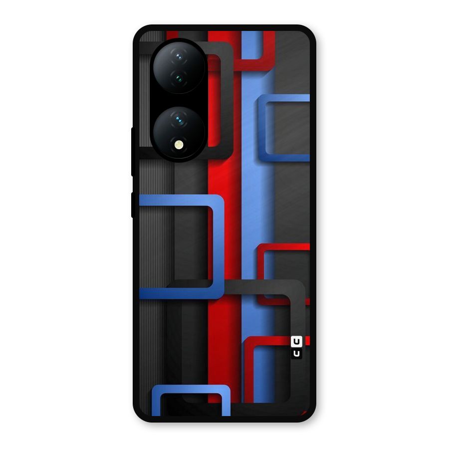 Abstract Box Metal Back Case for Vivo Y100a