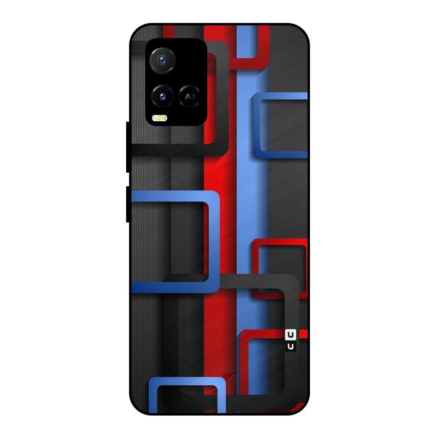 Abstract Box Metal Back Case for Vivo Y21T