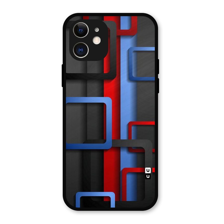 Abstract Box Metal Back Case for iPhone 12
