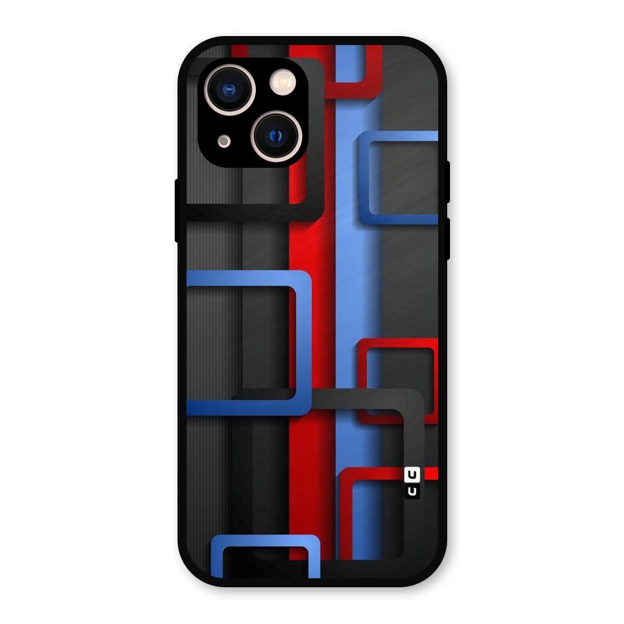 Abstract Box Metal Back Case for iPhone 13