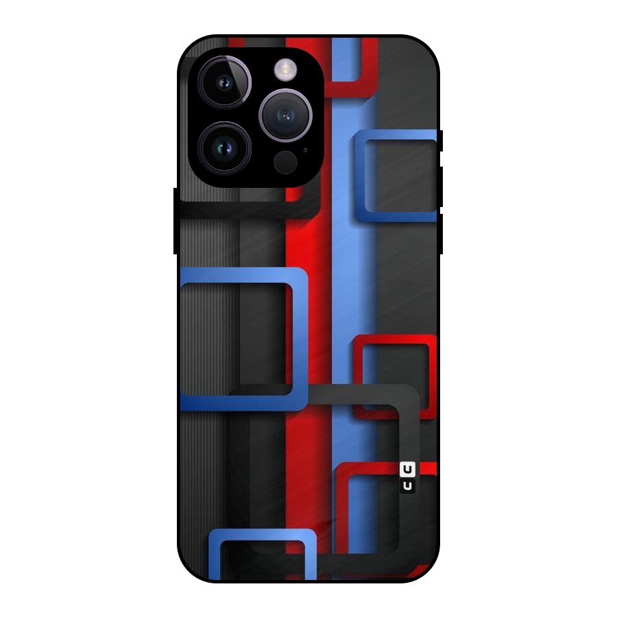 Abstract Box Metal Back Case for iPhone 14 Pro Max