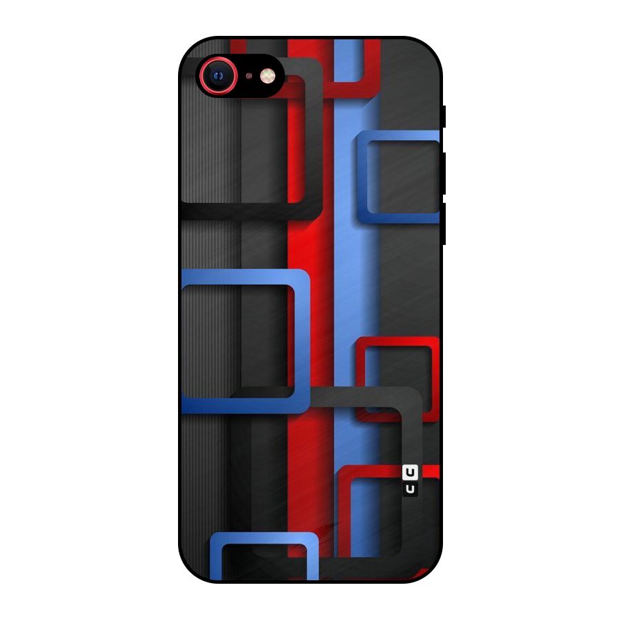 Abstract Box Metal Back Case for iPhone 7