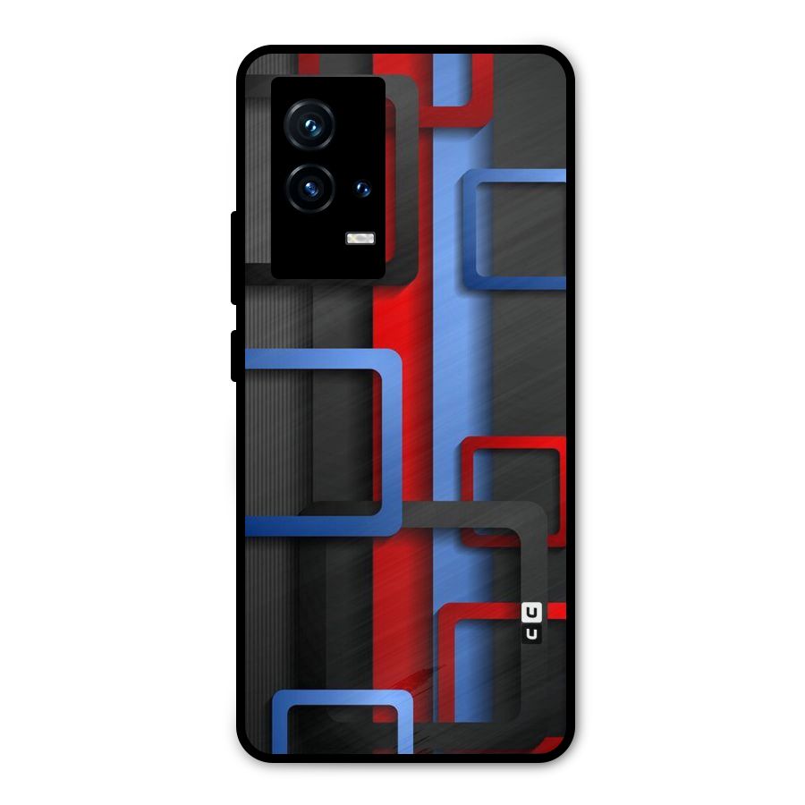 Abstract Box Metal Back Case for iQOO 9 5G