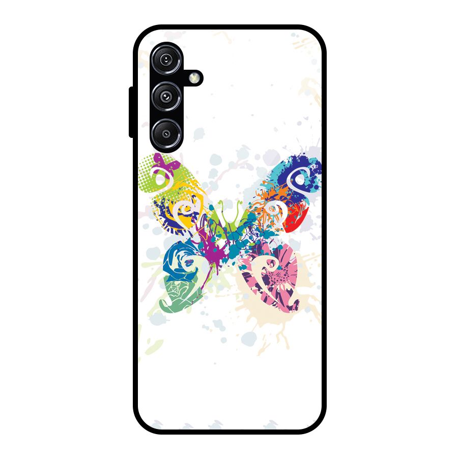 Abstract Butterfly Glass Back Case for Galaxy M34 5G