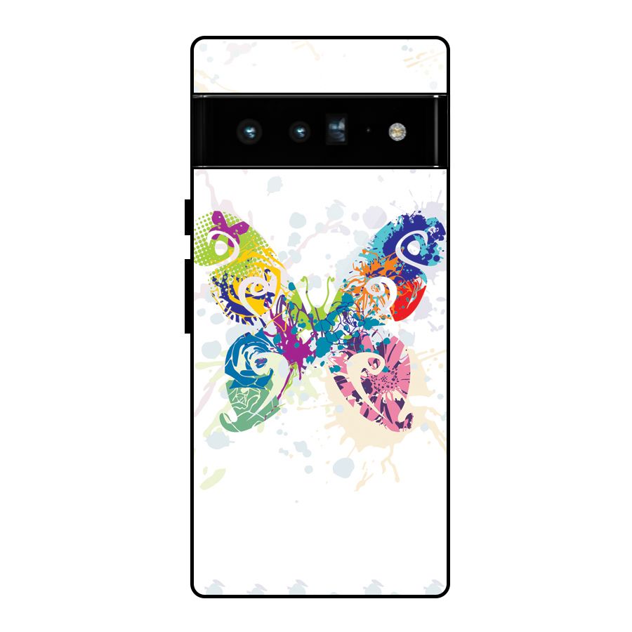 Abstract Butterfly Glass Back Case for Google Pixel 6 Pro