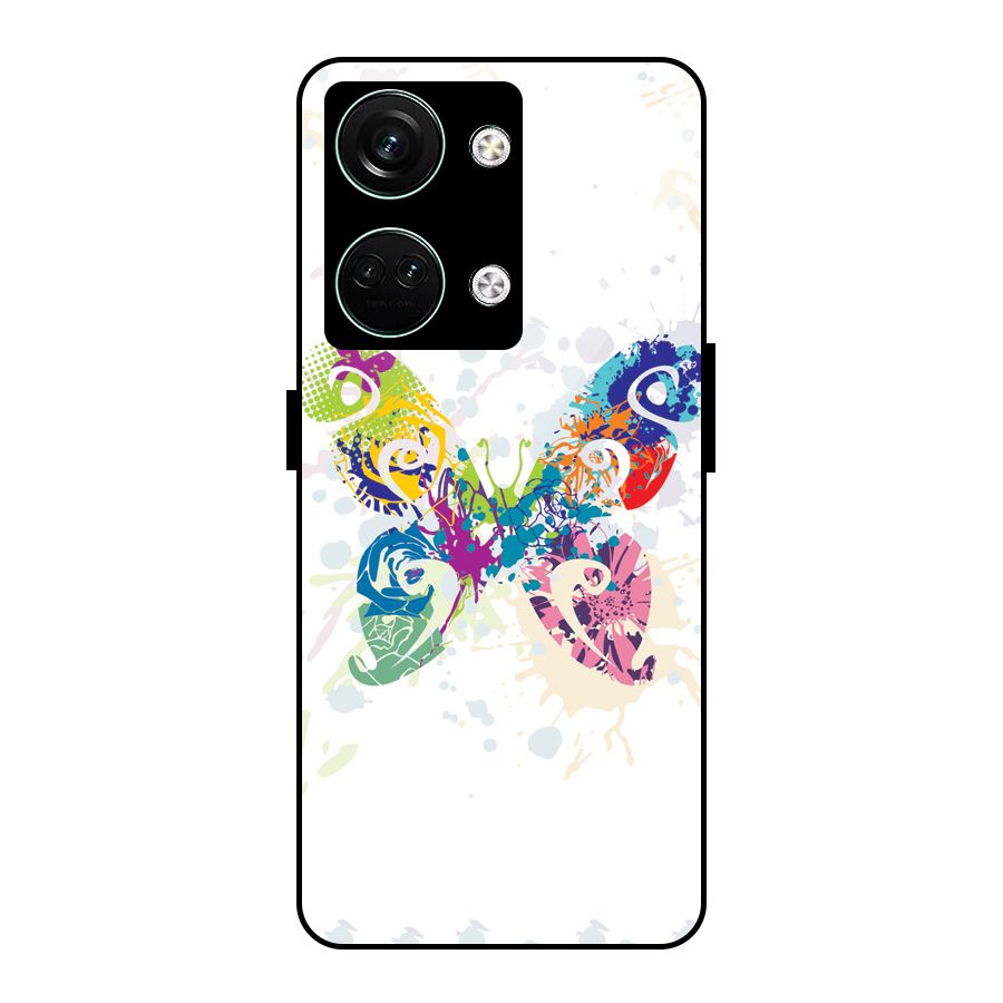 Abstract Butterfly Glass Back Case for Oneplus Nord 3