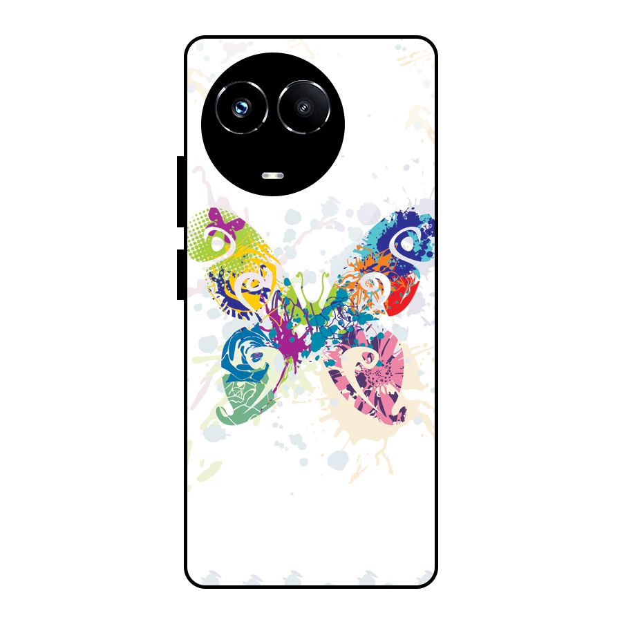 Abstract Butterfly Glass Back Case for Realme 11X